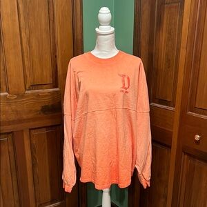 Disney Disneyland Resort Orange Long Sleeve Crew Neck Boxy Sweatshirt